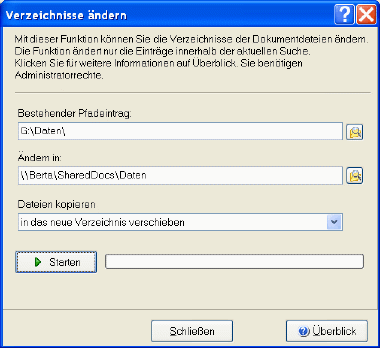 Dokumentenverzeichnis ändern