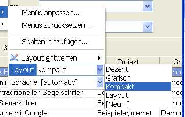 Layout wählen